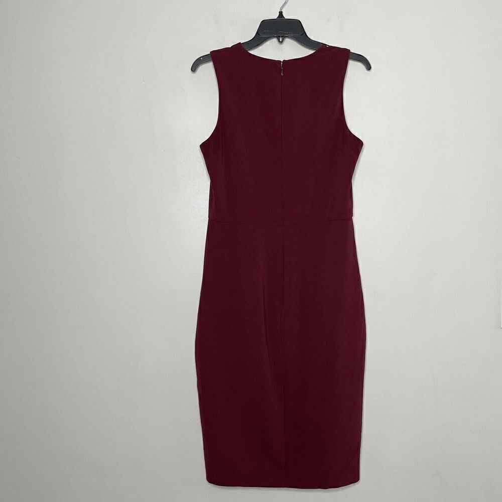 PARKER Jeanie Dress Womens 8 Sleeveless Knee Length Sheath Burgundy Red Career - Picture 6 of 10